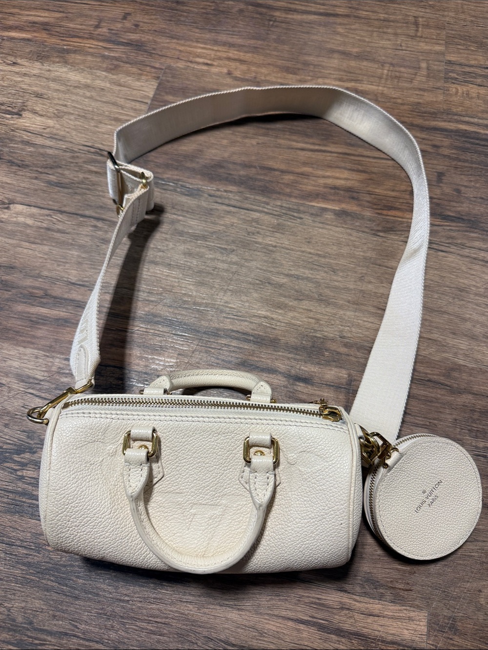 Louis Vuitton Cream Barrel Crossbody with Coin Pouch